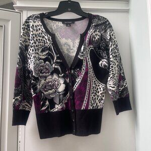 White House Black Market 3/4 Sleeve Fitted Cardigan Sweater, Size Small